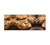 Alfombrilla de mouse extragrande con estampado de galletas crujientes de 12 x 31.5 pulgadas para oficina, juegos y aprendizaje, duradera, cómoda y respetuosa con el medio ambiente