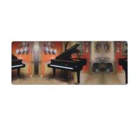 Alfombrilla de mouse extragrande con impresión de piano de oleo de 12 x 31.5 pulgadas para oficina, juegos y aprendizaje, duradera, cómoda y respetuosa con el medio ambiente