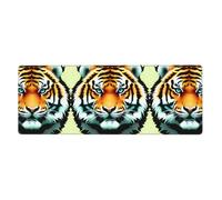 Alfombrilla de mouse extragrande de 30 x 80 cm, con diseño de cabeza de tigre para teclados RGB y ratones, adecuada para juegos y uso en la oficina.