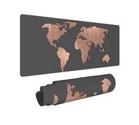 Alfombrilla de mouse grande, alfombrilla de escritorio, mapa de los continentes de oro rosa sintético, alfombrilla de mouse extendida para juegos con base de goma antideslizante para el trabajo,