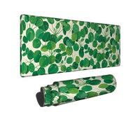 Alfombrilla de mouse grande con diseño de hojas, ramas modernas naturales, verdes, primavera, de goma suave, ideal para escritorio, oficina, computadora, laptop, gamers, regalo, 12 x 32 pulgadas