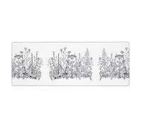 Alfombrilla de mouse grande con estampado de flores blancas y negras de 11.8 x 31.5 pulgadas, alfombrilla de escritorio para juegos, protector extendido para oficina en casa, computadora