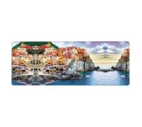 Alfombrilla de mouse grande con estampado de paisaje Cinque Terre de 11.8 x 31.5 pulgadas, alfombrilla de escritorio para juegos, protector extendido para oficina en casa, computadora