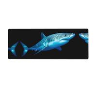 Alfombrilla de mouse grande con estampado de tiburón blanco de 11.8 x 31.5 pulgadas, alfombrilla de escritorio para juegos, protector extendido para oficina en casa, computadora