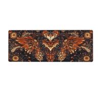 Alfombrilla de mouse grande con estampado floral de The Bird Hidden In The Leaves, alfombrilla de mouse grande con bordes cosidos, base de goma antideslizante larga para decoración de escritorio de