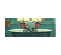 Alfombrilla de mouse grande con estampado floral de The Little Elephant In The Bathtub, alfombrilla de mouse grande con bordes cosidos, base de goma antideslizante larga para decoración de escritorio