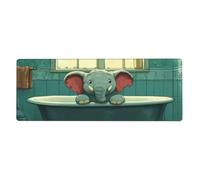 Alfombrilla de mouse grande con estampado floral de The Little Elephant In The Bathtub, alfombrilla de mouse grande con bordes cosidos, base de goma antideslizante larga para decoración de escritorio