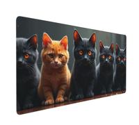 Alfombrilla de mouse grande para juegos, alfombrilla de teclado de escritorio con estampado de cuarteto de gato naranja clásico, alfombrilla de escritorio antideslizante para teclado y mouse de