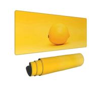Alfombrilla de mouse grande para juegos, almohadilla de teclado de computadora de color amarillo limón, antideslizante, mate, para escritorio, alfombrilla de mouse para oficina y hogar, accesorios de