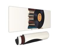Alfombrilla de mouse grande para juegos de 12 x 31.5 pulgadas, alfombrilla de mouse extendida XXL con bordes cosidos, almohadilla de escritorio larga antideslizante, discos de vinilo y cintas