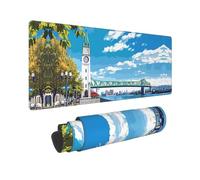 Alfombrilla de mouse grande para juegos de 12 x 31.5 pulgadas, almohadilla de computadora antideslizante para computadora, alfombrilla de mouse urbana Riverside Clock Tower para oficina, hogar