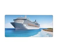Alfombrilla de mouse grande para juegos de 35.4 x 15.7 pulgadas, alfombrilla de escritorio de crucero junto al mar, XXL, borde cosido, antideslizante, alfombrilla de mouse extendida impermeable para