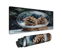 Alfombrilla de mouse grande para juegos, diseño de cúpula de vidrio nevado, alfombrilla de mouse con borde cosido, antideslizante, lavable, para computadora doméstica y oficina, laptop de 12 x 32