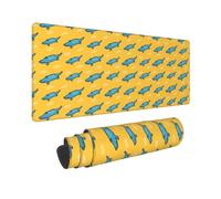 Alfombrilla de mouse grande para juegos, diseño de dibujos animados de cocodrilo, color amarillo, antideslizante, mate, para escritorio, accesorios de escritorio de oficina, hogar, 12 x 31.5 pulgadas