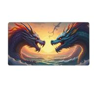 Alfombrilla de mouse grande para juegos, diseño de dragón azul mágico Duo-A, alfombrilla de escritorio antideslizante para teclado y mouse de escritorio, alfombrilla de mouse para accesorios de