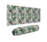 Alfombrilla de mouse grande para juegos, diseño de loro tropical, alfombrilla de teclado para computadora, antideslizante, mate, para escritorio, accesorios de escritorio para oficina, hogar, 30 x 80
