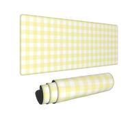 Alfombrilla de mouse grande para juegos, tablero de cuadros amarillo limón, almohadilla para teclado de computadora, alfombrilla de escritorio antideslizante mate para escritorio, alfombrilla de mouse
