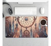 Alfombrilla de mouse grande, protector de escritorio de atrapasueños nativos americanos, alfombrilla de escritorio impermeable para teclado y mouse, base de goma antideslizante, alfombrilla de