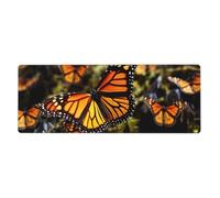 Alfombrilla de mouse grande XL de 31.5 x 11.8 pulgadas, montones de mariposas monarca naranja, alfombrilla de escritorio para teclado y mouse, alfombrilla de teclado lavable con base antideslizante