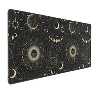 Alfombrilla de mouse grande XXL para juegos, alfombrilla de mouse grande y linda con bordes cosidos, alfombrilla de mouse de astrología luna y sol para mouse inalámbrico de 35.5 x 16 pulgadas