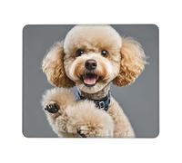 Alfombrilla de mouse impermeable para computadora con base de goma antideslizante, divertida alfombrilla de ratón con diseño de perro carlino para laptop, lavable, alfombrilla de ratón para juegos