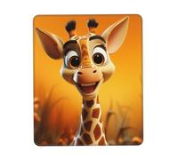Alfombrilla de mouse impermeable para juegos con base de goma antideslizante, una jirafa de dibujos animados sobre un fondo naranja, alfombrilla de mouse para computadora portátil, alfombrilla de