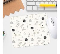 Alfombrilla de mouse minimalista con diseño de garabatos de fitness, alfombrilla de escritorio impermeable con textura premium para juegos y oficina, lavable, duradera, base de goma antideslizante