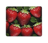 Alfombrilla de mouse para computadora con base de goma antideslizante, alfombrilla de ratón de fresa roja, lavable, alfombrilla de mouse portátil para laptop, oficina, hogar, 10 x 12 pulgadas