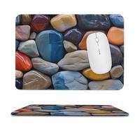 Alfombrilla de mouse para computadora con base de goma antideslizante, alfombrilla de ratón de piedra colorida, lavable, alfombrilla de mouse portátil para laptop, oficina, hogar, 7.9 x 9.4 pulgadas