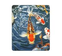 Alfombrilla de mouse para computadora con base de goma antideslizante, alfombrilla de ratón lavable con peces de carpa koi de Japón, alfombrilla de ratón portátil para laptop, oficina, hogar, 25 x 30