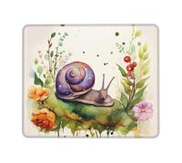 Alfombrilla de mouse para computadora con base de goma antideslizante, bonita alfombrilla de ratón de caracol lavable, alfombrilla de mouse portátil para laptop, oficina, hogar, 7.9 x 9.5 pulgadas