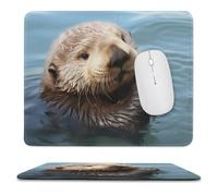Alfombrilla de mouse para computadora con base de goma antideslizante, bonita alfombrilla de ratón de nutria de mar, lavable, alfombrilla de mouse portátil para laptop, oficina, hogar, 9.8 x 11.8