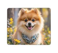 Alfombrilla de mouse para computadora con base de goma antideslizante, bonita alfombrilla de ratón de pomerania, lavable, alfombrilla de mouse portátil para laptop, oficina, hogar, 10 x 12 pulgadas