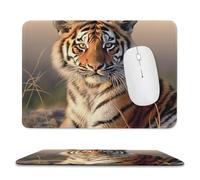 Alfombrilla de mouse para computadora con base de goma antideslizante, bonita alfombrilla de ratón de tigre, lavable, alfombrilla de mouse portátil para laptop, oficina, hogar, 7.9 x 9.4 pulgadas