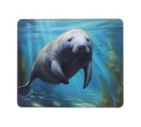 Alfombrilla de mouse para computadora con base de goma antideslizante, bonita alfombrilla de ratón de manatí, lavable, alfombrilla de mouse portátil para laptop, oficina, hogar, 7 x 8.6 pulgadas