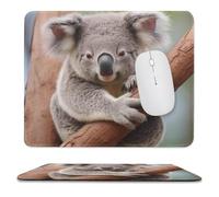 Alfombrilla de mouse para computadora con base de goma antideslizante, bonita alfombrilla de ratón de koala, lavable, alfombrilla de mouse portátil para laptop, oficina, hogar, 9.8 x 11.8 pulgadas