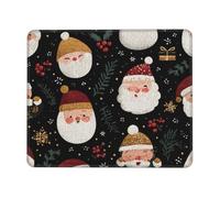 Alfombrilla de mouse para computadora con base de goma antideslizante, decoración navideña, bonita alfombrilla de ratón de Papá Noel, lavable, alfombrilla de mouse portátil para laptop, oficina, hogar