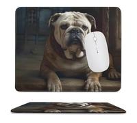 Alfombrilla de mouse para computadora con base de goma antideslizante, diseño de bulldog en pequeños pasos, lavable, alfombrilla de mouse portátil para laptop, oficina, hogar, 9.8 x 11.8 pulgadas