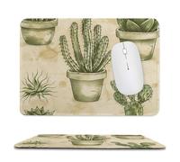 Alfombrilla de mouse para computadora con base de goma antideslizante, diseño de cactus y suculentas, lavable, para juegos, laptop, oficina, hogar, 7.9 x 9.4 pulgadas