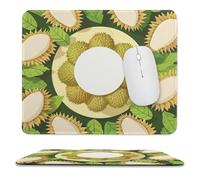 Alfombrilla de mouse para computadora con base de goma antideslizante, patrón de frutas Durian, alfombrilla de mouse lavable para juegos, alfombrilla de mouse portátil para laptop, oficina, hogar, 9.8
