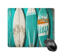 Alfombrilla de mouse para juegos de tabla de surf, color turquesa vintage, bonita alfombrilla de mouse para escritorio para mujer, alfombrilla de mouse grande para escritorio de viaje
