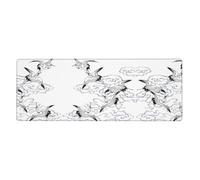 Alfombrilla de mouse para juegos de tela resistente a derrames y manchas de Japanese Crane de 800 x 300 x 3 mm de largo