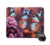Alfombrilla de mouse para juegos, diseño de mariposas coloridas en flores, alfombrilla de mouse para juegos, bonita alfombrilla de mouse para escritorio para mujer, alfombrilla de mouse grande para