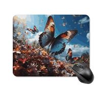 Alfombrilla de mouse para juegos, diseño de mariposas coloridas volando en la alfombrilla de mouse para juegos, bonita alfombrilla de mouse para escritorio para mujer, alfombrilla de mouse grande para