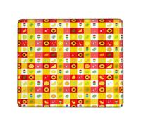 Alfombrilla de mouse pequeña con diseño de girasol, helado de limón vibrante, verano, amarillo, cuadrado, de goma, lavable, portátil, accesorios para oficina, hogar, computadora, laptop, cuadrado, 8 x