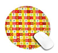 Alfombrilla de mouse pequeña con diseño de girasol, helado de limón vibrante, verano, amarillo, redondo, de goma, antideslizante, portátil, mini alfombrilla de mouse de escritorio, accesorios para