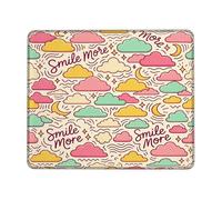 Alfombrilla de mouse pequeña con diseño de nubes, luna, estrellas, verano, pastel, melocotón, cuadrado, de goma, suave, portátil, accesorios para oficina, hogar, computadora, laptop, cuadrado, 8 x 10