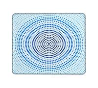 Alfombrilla de mouse pequeña con puntos, círculos geométricos modernos concéntricos de verano, azul, cuadrado, de goma, lavable, portátil, mini alfombrilla de escritorio, decoración de escritorio para