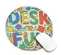 Alfombrilla de mouse pequeña para escritorio, divertida y divertida, multicolor, redonda, de goma, suave, estética, ideal para el hogar, oficina, laptop, jugadores, regalo, redondo, 8 x 8 pulgadas