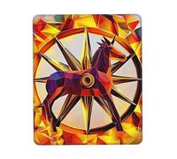 Alfombrilla de mouse personalizada con diseño de caballo de guerra de llamas, diseño único para juegos y oficina, impresión a todo color, base de goma antideslizante, perfecta para computadoras